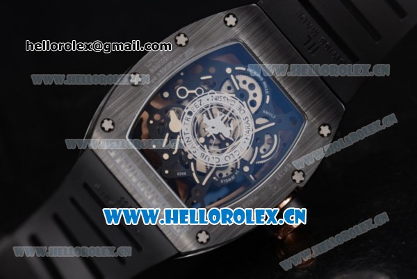 Richard Mille RM52-02 Horse Limited Miyota 9015 Automatic PVD Case with Skeleton Dial and Dot Markers Black Rubber Strap - Click Image to Close